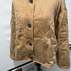 Zara Camel Quilted Puffer Jacket